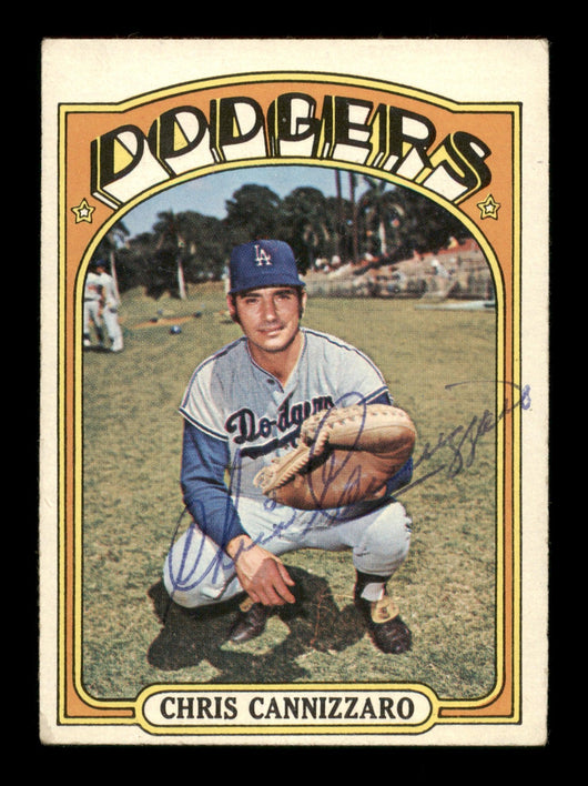Chris Cannizzaro Autographed 1972 Topps Card #759 Los Angeles Dodgers High Number SKU #204261