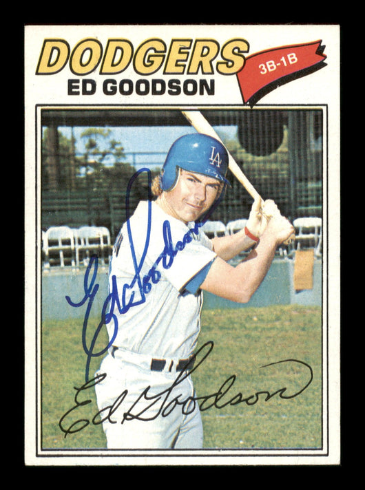 Ed Goodson Autographed 1977 Topps Card #584 Los Angeles Dodgers SKU #205229