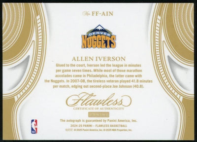 2024-25 Flawless Allen Iverson Flawless Finishes Auto /3