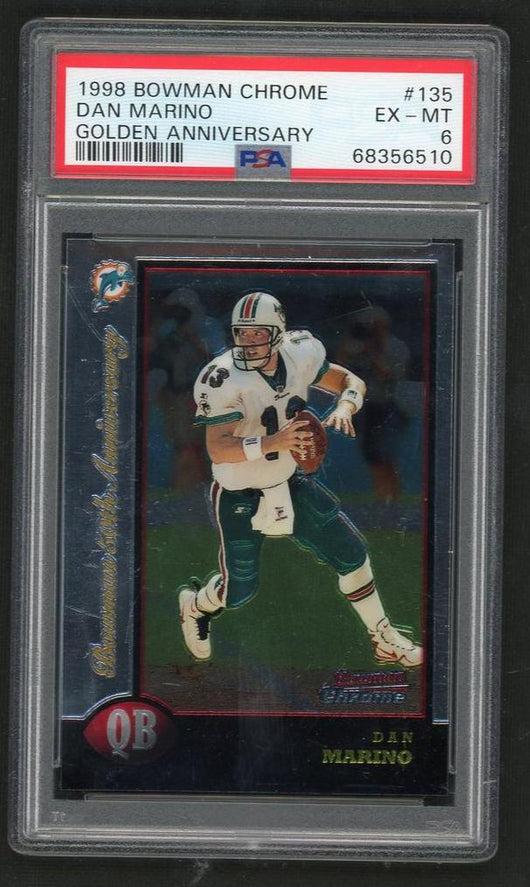 1998 Bowman Chrome Gold Refractor Dan Marino #135 /50 PSA 6