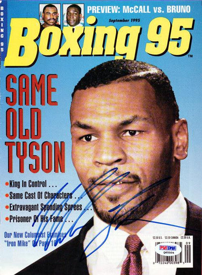 Mike Tyson Autographed Boxing '95 Magazine Cover Vintage PSA/DNA #Q65504