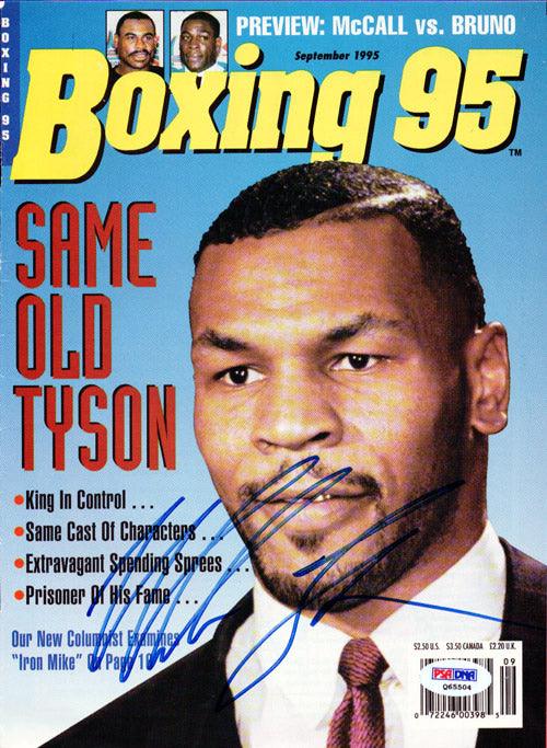 Mike Tyson Autographed Boxing '95 Magazine Cover Vintage PSA/DNA #Q65504