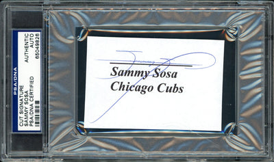 Sammy Sosa Autographed 2.25x3.5 Cut Signature Card Chicago Cubs PSA/DNA #65049826