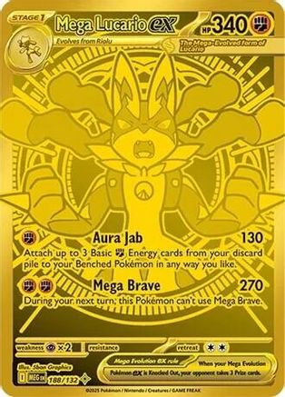 Mega Lucario ex - 188/132 188 - ME01 Mega Evolution Holofoil