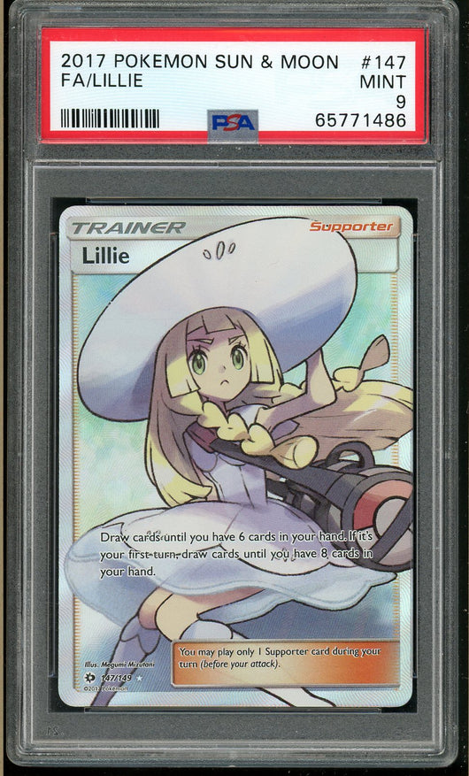 PSA (MINT 9) Lillie (Full Art) #147 - Pokémon Sun & Moon (#65771486)