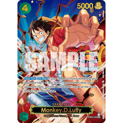 Monkey.D.Luffy (Red Bull Double Don!!) (Winner) (Textured) (PRB02-005) [One Piece Promotion Cards]  Foil