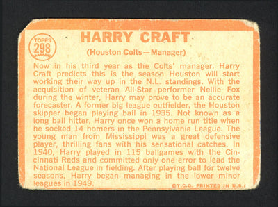 Harry Craft Autographed 1964 Topps Card #298 Houston Colt .45's (Creases) SKU #162276