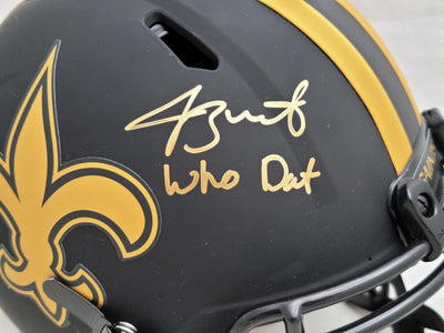Jameis Winston Autographed New Orleans Saints Eclipse Black Full Size Replica Speed Helmet "Who Dat" Beckett BAS QR #BE17293