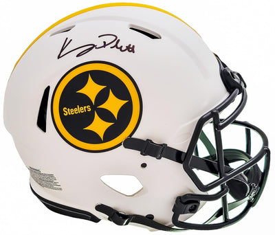 Kenny Pickett Autographed Pittsburgh Steelers Lunar Eclipse White Full Size Authentic Speed Helmet Beckett BAS QR Stock #205922