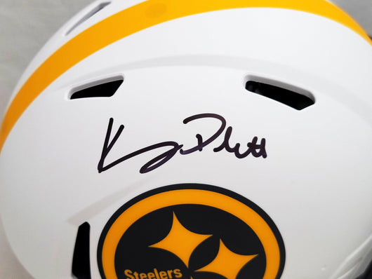 Kenny Pickett Autographed Pittsburgh Steelers Lunar Eclipse White Full Size Authentic Speed Helmet Beckett BAS QR Stock #205922