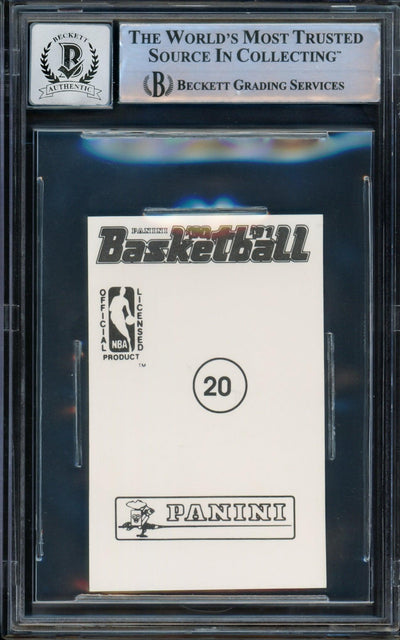Shawn Kemp Autographed 1990 Panini Sticker Rookie Card #20 Seattle Super Sonics Auto Grade Gem Mint 10 Beckett BAS Stock #206100
