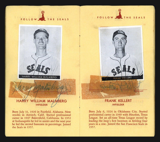 San Francisco Seals Autographed 3.5x6 Stamp Album With 25 Signatures Including Joe Gordon Beckett BAS #AB72591