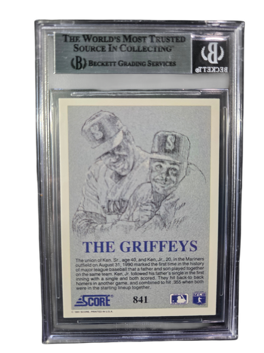 1991 Score Ken Griffey Sr. Ken Griffey Jr. #841 /Ken BGS Authentic