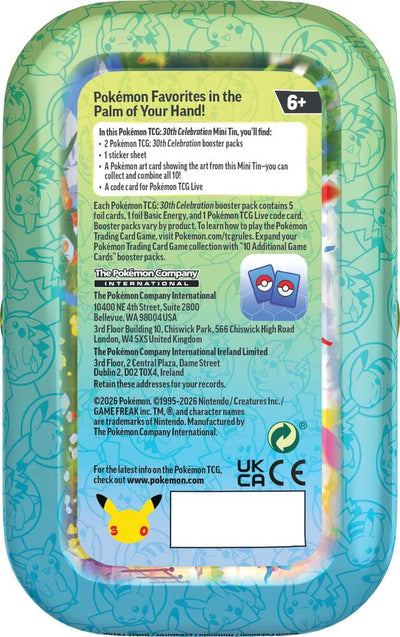 Pokémon TCG: 30th Celebration (Anniversary) Mini Tins[Mew]