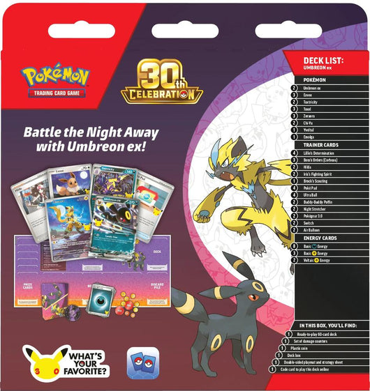 Pokemon TCG: Pokémon TCG: 30th Celebration (Anniversary) Battle Deck [Umbreon ex]