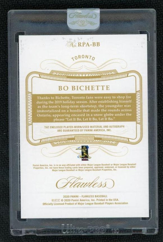 2020 Panini Flawless Bo Bichette /25 Toronto Auto