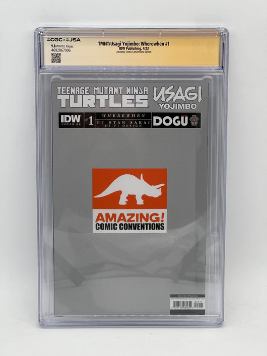 TMNT/Usagi Yojimbo: Wherewhen #1 CVR T Signed by Kevin Eastman CGC 9.8