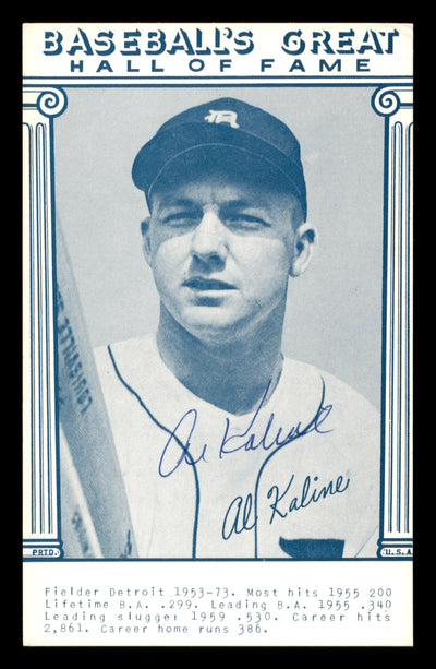 Al Kaline Autographed 1977 Baseball's Great Exhibit Card Detroit Tigers SKU #196149