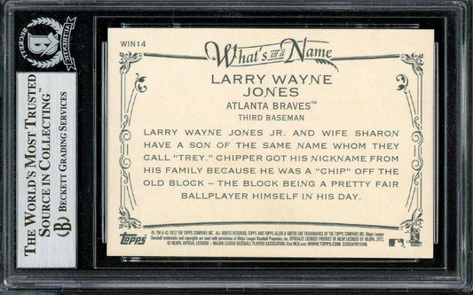 Chipper Jones Autographed 2012 Topps Allen & Ginter Card #WIN14 Atlanta Braves Beckett BAS #13020965