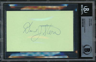 David Stern Autographed 3x5 Index Card NBA Commissioner Beckett BAS #13021006