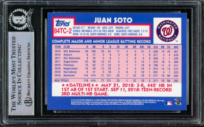 Juan Soto Autographed 2019 Topps Chrome Refractor 1984 Rookie Card #84TC-2 Washington Nationals Beckett BAS #14231626