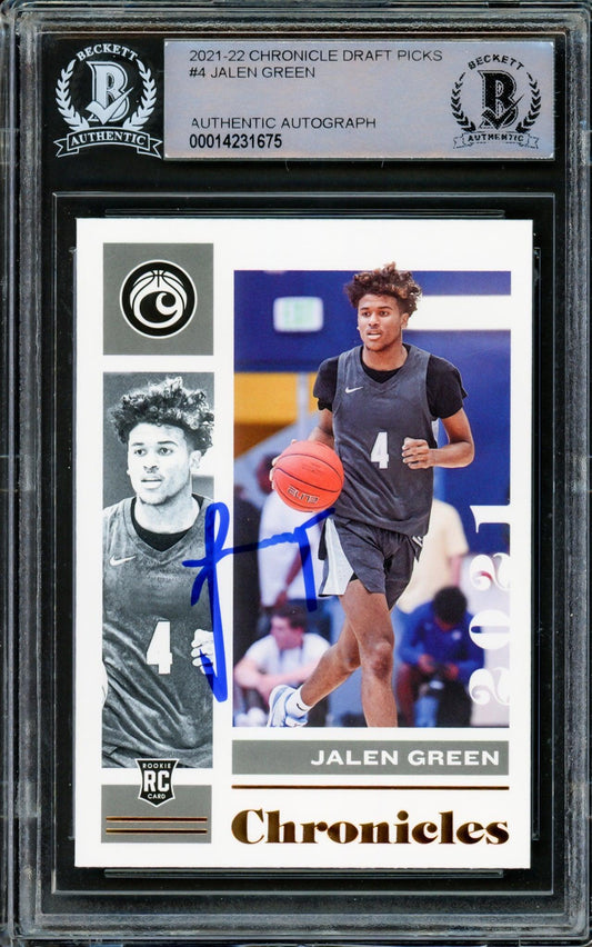 Jalen Green Autographed 2021-22 Chronicles Bronze Rookie Card #4 Houston Rockets Beckett BAS #14231675
