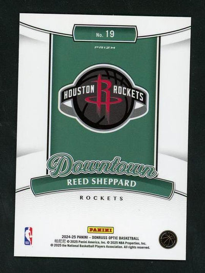 2022 Panini Donruss Optic 19 Reed Sheppard Downtown Prizm Rookie VG Houston Rockets