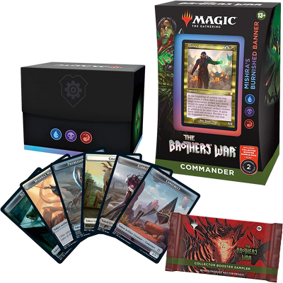 Magic the Gathering: The Brothers' War - Mishra’s Burnished Banner & Urza's Iron Alliance + Collector Booster Sample Pack Retro-Frame Commander Decks & Cases