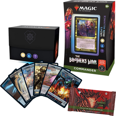 Magic the Gathering: The Brothers' War - Mishra’s Burnished Banner & Urza's Iron Alliance + Collector Booster Sample Pack Retro-Frame Commander Decks & Cases