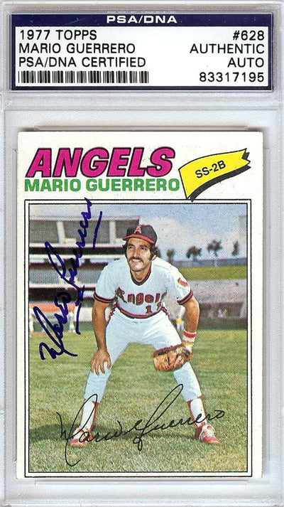 Mario Guerrero Autographed 1977 Topps Card #628 California Angels PSA/DNA #83317195
