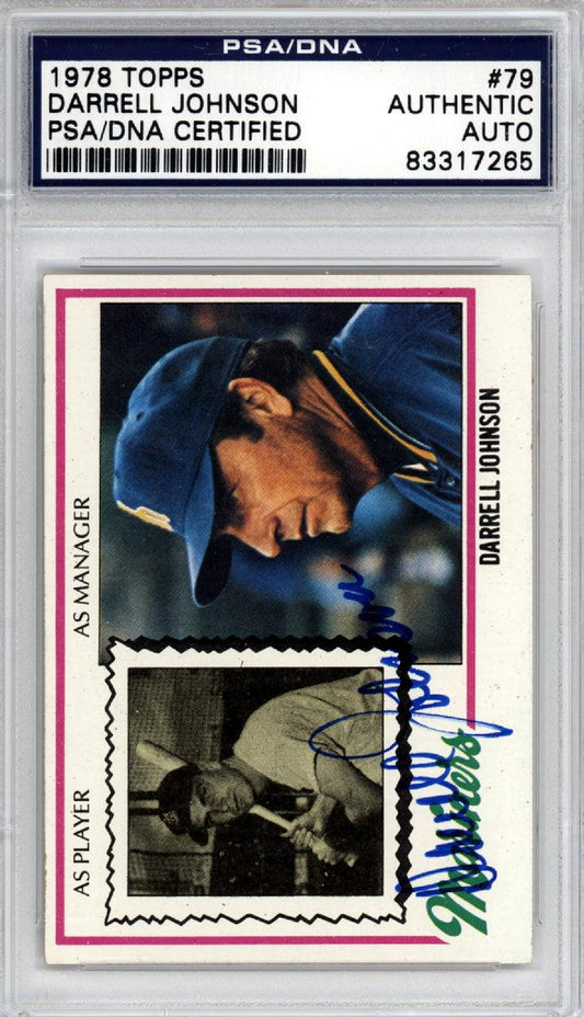 Darrell Johnson Autographed 1978 Topps Card #79 Seattle Mariners PSA/DNA #83317265