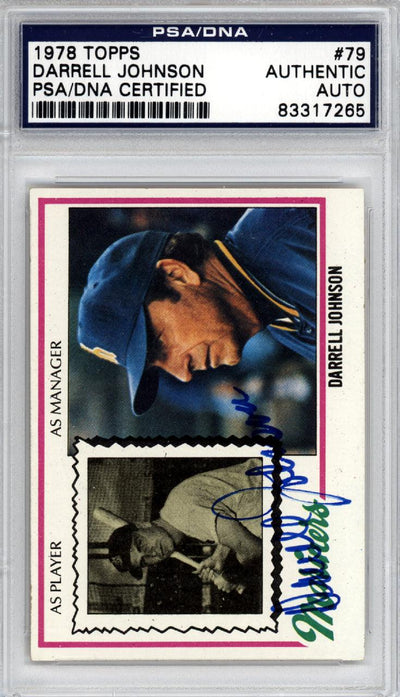 Darrell Johnson Autographed 1978 Topps Card #79 Seattle Mariners PSA/DNA #83317265