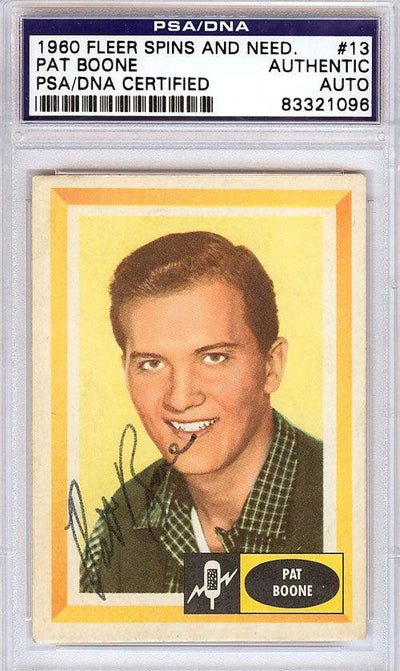 Pat Boone Autographed 1960 Fleer Spins & Needles Card #13 PSA/DNA #83321096