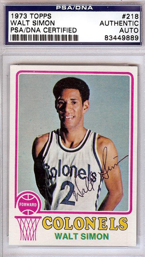 Walt Simon Autographed 1973 Topps Card #218 Kentucky Colonels PSA/DNA #83449889