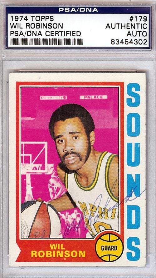 Wil Robinson Autographed 1974 Topps Rookie Card #179 Memphis Sounds PSA/DNA #83454302