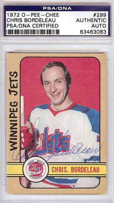Chris Bordeleau Autographed 1972 O-Pee-Chee Card #299 Winnipeg Jets PSA/DNA #83463083