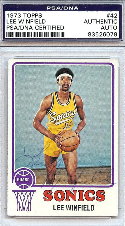 Lee Winfield Autographed 1973 Topps Card #42 Seattle Sonics PSA/DNA #83526079