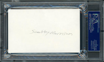 Scotty Morrison Autographed 3x5 Index Card NHL Referee & President "HHOF '99" PSA/DNA #83721092