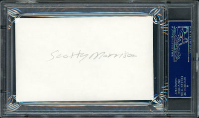 Scotty Morrison Autographed 3x5 Index Card NHL Referee & President "HHOF '99" PSA/DNA #83721093