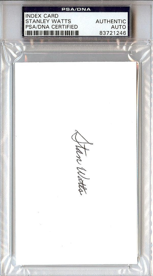 Stanley "Stan" Watts Autographed 3x5 Index Card BYU Cougars PSA/DNA #83721246