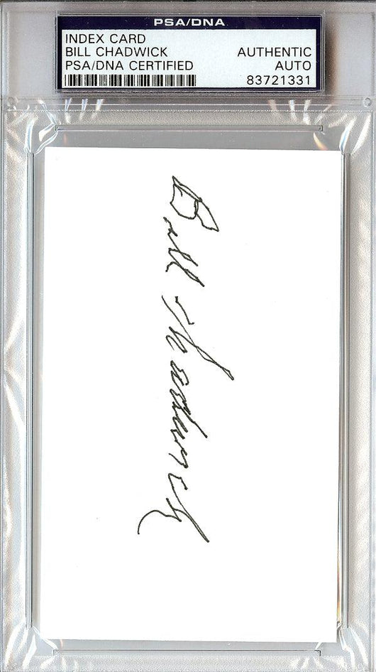 Bill Chadwick Autographed 3x5 Index Card PSA/DNA #83721331
