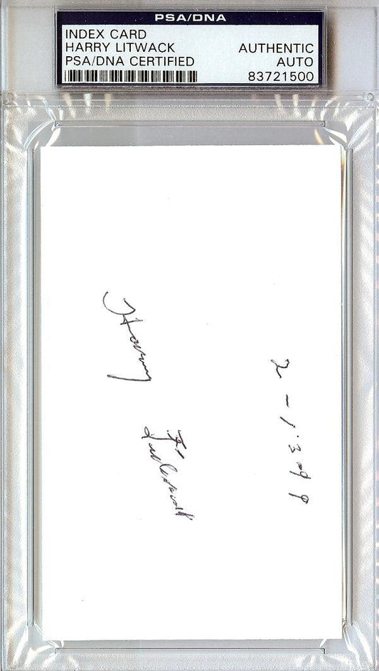Harry Litwack Autographed 3x5 Index Card Temple Owls Coach PSA/DNA #83721500