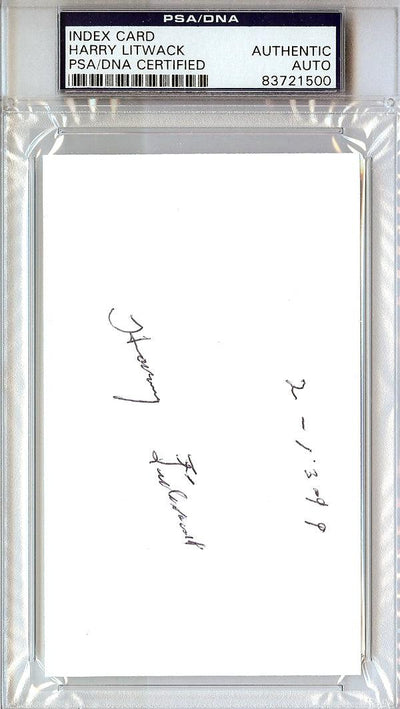 Harry Litwack Autographed 3x5 Index Card Temple Owls Coach PSA/DNA #83721500