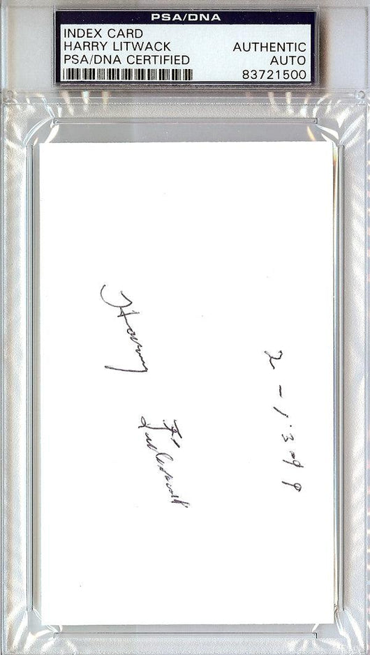 Harry Litwack Autographed 3x5 Index Card Temple Owls Coach PSA/DNA #83721500