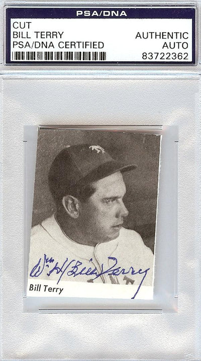 Bill Terry Autographed 2x2.5 Cut Signature PSA/DNA #83722362