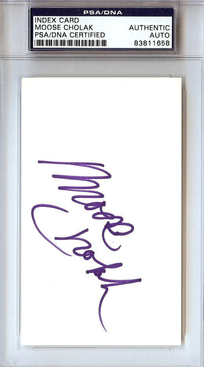 Moose Cholak Autographed 3x5 Index Card WWE PSA/DNA #83811658