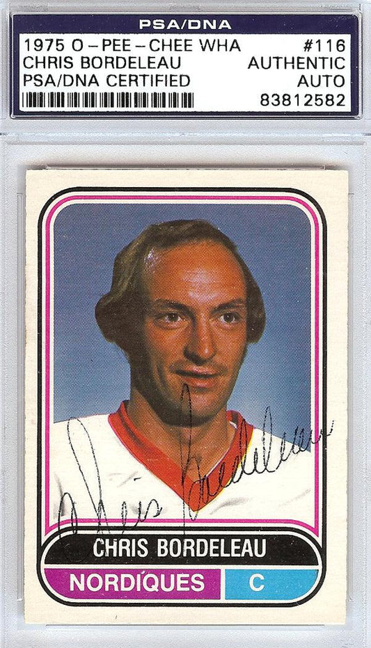 Chris Bordeleau Autographed 1975 O-Pee-Chee Card #116 Quebec Nordiques PSA/DNA #83812582