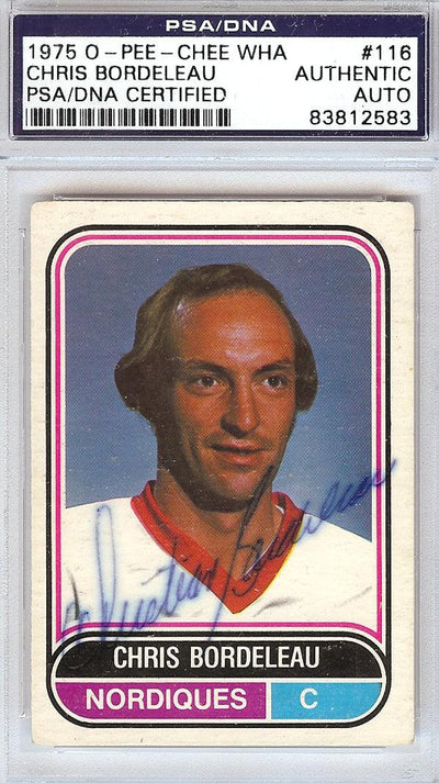 Chris Bordeleau Autographed 1975 O-Pee-Chee Card #116 Quebec Nordiques PSA/DNA #83812583