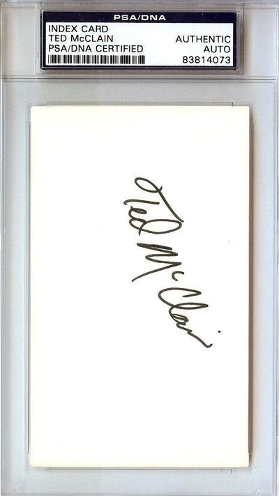 Ted McClain Autographed 3x5 Index Card Carolina Cougars PSA/DNA #83814073