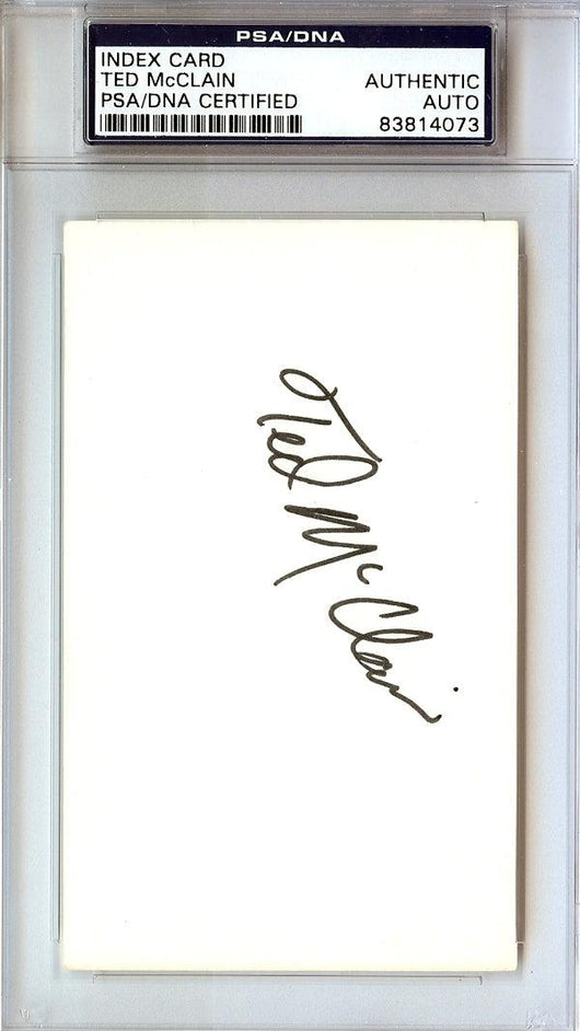 Ted McClain Autographed 3x5 Index Card Carolina Cougars PSA/DNA #83814073